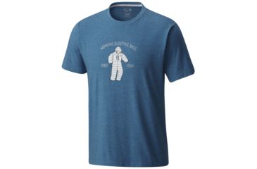 Image of Mountain Hardwear Wearable Sleeping Bags Short Sleeve T - Men's-Heather Phoenix Blue-Medium
