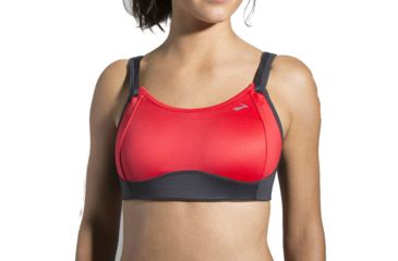 Image of Moving Comfort Fiona Bra - Women's-Poppy/Asphalt-C-32