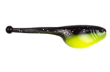 Image of Mr. Crappie by Strike King Shadpole Fishing Lure, Soft Plastic Grub, Tuxedo Black Chartreuse, 2in, 15-Pack, MRCSP-183, MRCSP-183