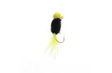 Image of Mr. Crappie by Strike King Slab Daddy Live Hair, Hair Jig Fishing Lure, Tuxedo Black Chartreuse, 1/16oz, 2-Pack, MRCSBLHJ116-183, MRCSBLHJ116-183