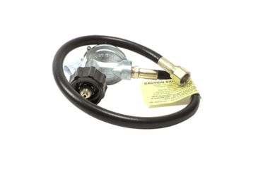 Image of Mr. Heater Regulator Assembly w/ Appliance End Fitting and Acme Nut, 22 inch Propane Hose, Black F271161