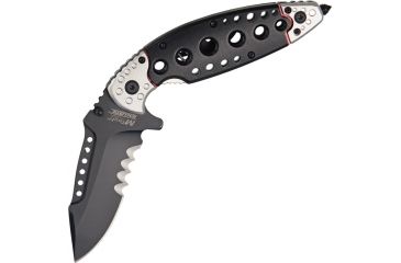 Image of MTech Ballistic Linerlock A/O Folding Knife,3.5in,Drop Point Blade,Black And Silver Alum Handle MTA806SB