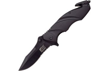 Image of Mtech Ballistic Linerlock A/O Folding Knife,3.5in,Partially Serrated,Drop Point,Black,G10 Handle MTXA832BK