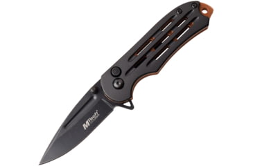 Image of Mtech Button Lock Bronze Folding Knife, 2.5 black finish stainless blade, Black aluminum handle, MT-1120BZ