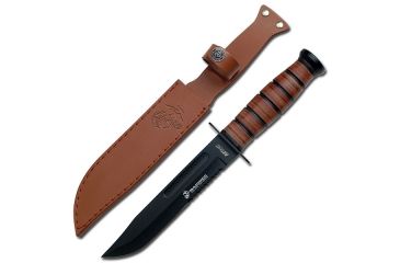 Image of Mtech Fixed Blade, 12in, Stainless Steel Blade, Leather Wrapped Aluminum Handle MT-122MR