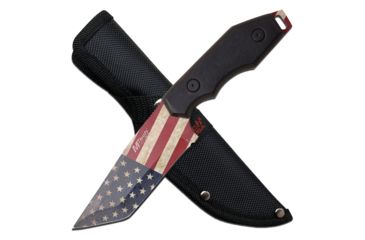 Image of Mtech Fixed Knive, 4.25in Blade, 3CR13 Steel Blade Knive, Wood/Black/US Flag, MT-20-87BA