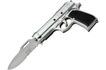 Image of Mtech Folder Pistol-Shaped Knife, Black-Silver MTA818SB