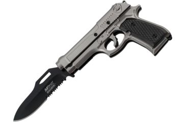 Image of Mtech Folder Pistol-Shaped Knife, Brown-Grey MTA818GB