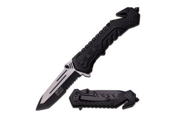 Image of Mtech Folding Blade, 3.5in, Stainless Steel Blade, Black Aluminum Handle MT-A867BK
