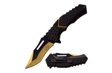 Image of Mtech Folding Blade, 3.5in, Stainless Steel Blade, Black Anodized Aluminum Handle MT-A920GD