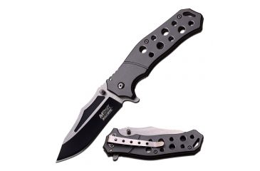 Image of Mtech Folding Blade, 3.5in, Stainless Steel Blade, Black Anodized Aluminum Handle MT-A951GY