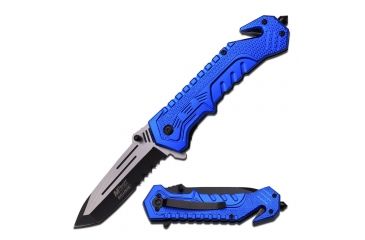 Image of Mtech Folding Blade, 3.5in, Stainless Steel Blade, Blue Aluminum Handle MT-A867BL