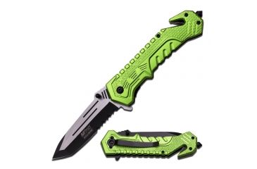 Image of Mtech Folding Blade, 3.5in, Stainless Steel Blade, Green Aluminum Handle MT-A867GN