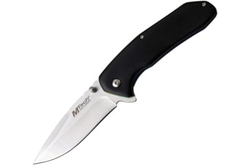 Image of Mtech Linerlock A/O Folding Knife, 4.5in Closed, 3.5in Satin SS Drop Point, Black Pakkawood Handle, Thumb Stud, Pocket Clip, Spectrum SS Handle Liners, MT-A995BK