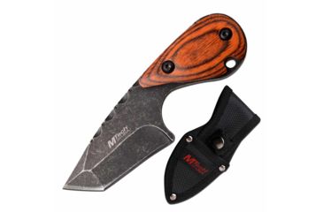 Image of Mtech MT-20-90BR Fixed Blade Knife, 2.5in, 3CR13 Stainless Steel, Tanto, Stonewashed Blade, Pakkawood Handle, Brown, MT-20-90BR