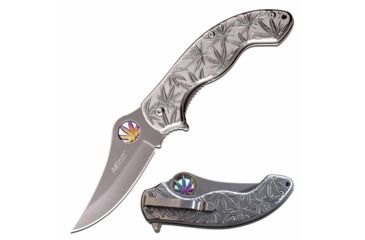 Image of Mtech MT-A1172MR Spring Assisted Knife, 3.25in, 3CR13 Stainless Steel, Trailing Point, Mirror Blade, Stainless Steel Handle, Mirror, MT-A1172MR