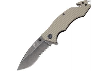 Image of Mtech Rescue Linerlock A/O 4.75in, Tan, Knife MTXA808TN