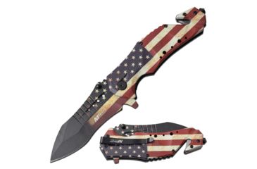 Image of Mtech Spring Assisted Folding Knive, 3.75in Blade, 3CR13 Steel Blade Knive, US Flag, MT-A845F