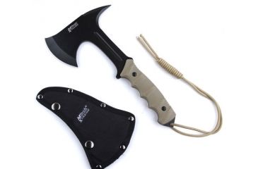 Image of MTech Tactical Axe,5.5in,Black Stainless Blade,Tan Textured G-10 Handle MTX8096TN