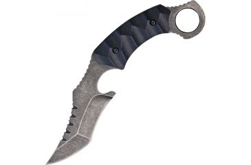Image of MTech Tactical Fixed Blade Knife,4.75in,Black Stonewash Karambit Blade,Deeply Textured Black G-10 Onlay Handle MTX8072B