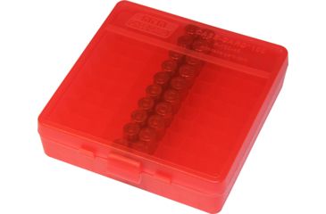 Image of MTM 100 Round 45ACP/10MM Pistol Ammo Box,Clear Red P1004529
