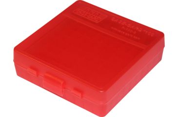 Image of MTM 100 Round 9MM/380 Pistol Ammo Box,Clear Red P100929