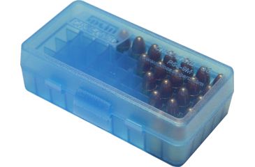 Image of MTM 50 Round 9MM-380 Blue Pistol Ammo Box P509M24