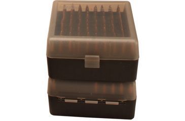 Image of MTM Ammo Box 100 Round Flip-Top 22-25 308 Win 243, Clear Smoke/Black RM-100-41T