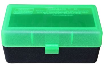 Image of MTM Case-Gard 50 Flip Top Rifle Ammo Box For WSM And 45-70 Mechanical Hinge Clear Green/Black