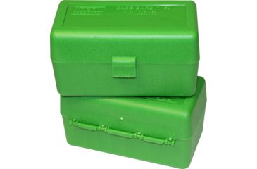 Image of MTM Case-Gard 50 Rifle Ammo Boxes .22-250 to .308 Green