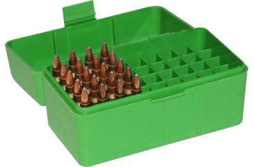Image of MTM Case-Gard 50 Rifle Ammo Boxes .222 &amp; .222 Magnum Green