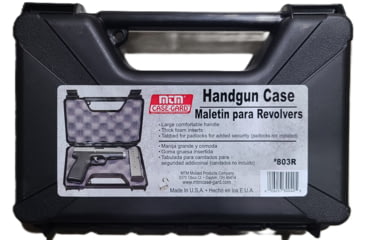 Image of MTM Pistol Handgun Case, Single Up To 3in Revolver, Black, 803R