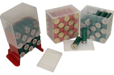 Image of MTM Shell Stack Holds 25 Loaded 2.75 Inch 12 Gauge Shotshells Clear Sold In 4-Packs