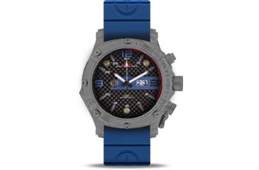 Image of MTM Special Ops Vulture Grey Wristwatch with Blue Dial &amp; Blue Rubber II Band, Grey, 47mm, VGBLUBLUR2MTM