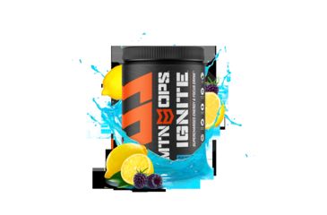 Image of MTN OPS Ignite Supercharged Energy Drink, 45 Serving Tub, Blue Raspberry Lemonade, 1040-BR