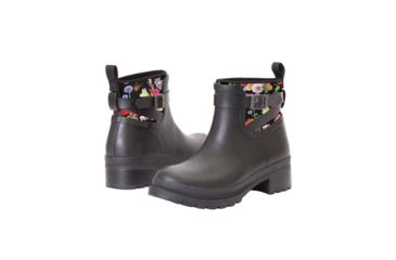 Image of Muck Boots Liberty Waterproof Ankle Rubber - Womens, Night Floral, 6, LWKR-001-BLK-060