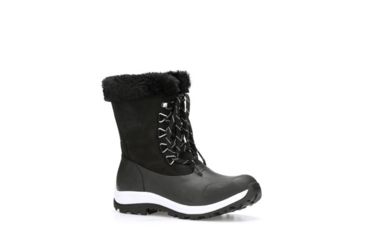 Image of Muck Boots Women's Apres Lace Arctic Grip Boots, Black/White, 5 WALV-000-BLK-050