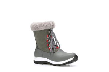 Image of Muck Boots Women's Apres Lace Arctic Grip Boots, Gray/Red, 8 WALV-100-GRY-080