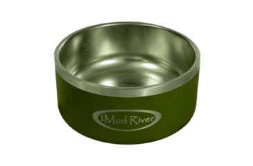 Image of Mud River Stainless Steel Dog Food Bowl Grn, Green, 64 oz, MRDB64G
