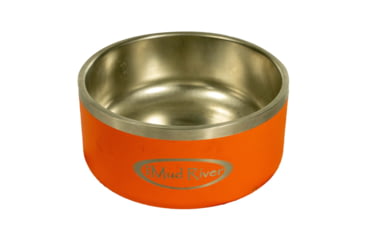 Image of Mud River Stainless Steel Dog Food Bowl, Orange, 64 oz, MRDB64O