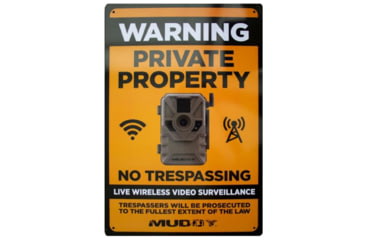 Image of Muddy Live Wireless Video Surveillance Sign 8x12 1ea