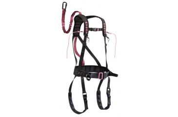 Image of Muddy Safeguard Harness, includes Lineman's Belt, Tree Strap, Suspension Releif Strap, Caribiner, Black/Pink, S/M MSH405-SM