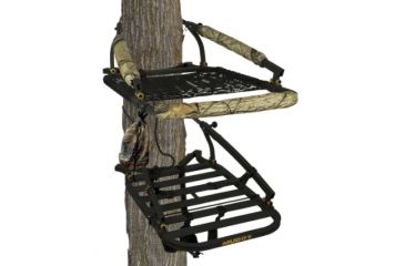 Image of Muddy Stalker Climber, includes Backpack Straps, Accessory Bag, Full Body Fall Arrest Harness, Black/Camo MCL150-A
