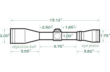 Image of Mueller Optics 3-10ï¿½44 Sport Dot Rifle Scope MU31044IGR Dimensions