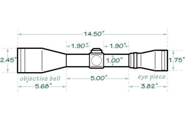 Image of Mueller Optics 4-16x50mm AO Sport Dot Rifle Scope MU41650IGR Dimensions