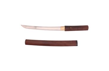 Image of Musashi 13 3/4 Carbon Steel Blade With Blood Groove, Natural Wood Saya And Handle, SS071