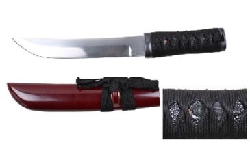 Image of Musashi Asuka Tanto, 15in Hand Forged Razor Sharp Blade With 1045 Carbon Steel, Red, SS073BD
