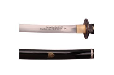 Image of Musashi Budds Sword, 27in Carbon Steel Hand Forged Katana Blade, Black Wood Saya, SS028BK-2C
