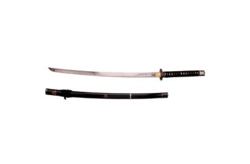 Image of Musashi Budds Sword, 27in Carbon Steel Hand Forged Katana Blade, Black Wood Saya, SS028BK-2C