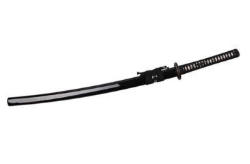 Image of Musashi Gold Collection Katana, 27in 1065 Carbon Steel And 65 Mn Steel Traditional Hand Forged Blade, Real Ray Skin Wrapped Grip And Silk Cord Wrapped Handle, Black, SS401-5